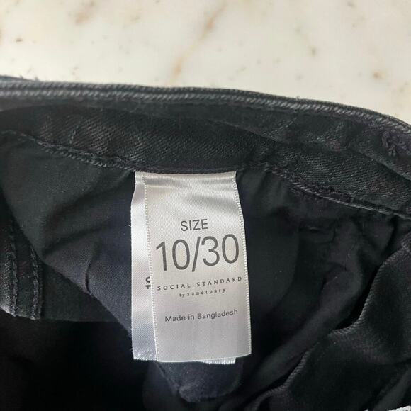 Anthropologie Social Standard by Sanctuary Slim Straight Black Gray Jeans 10 30 - Picture 6 of 8